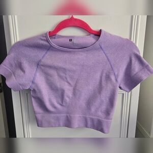 Purple Cropped Workout Top
